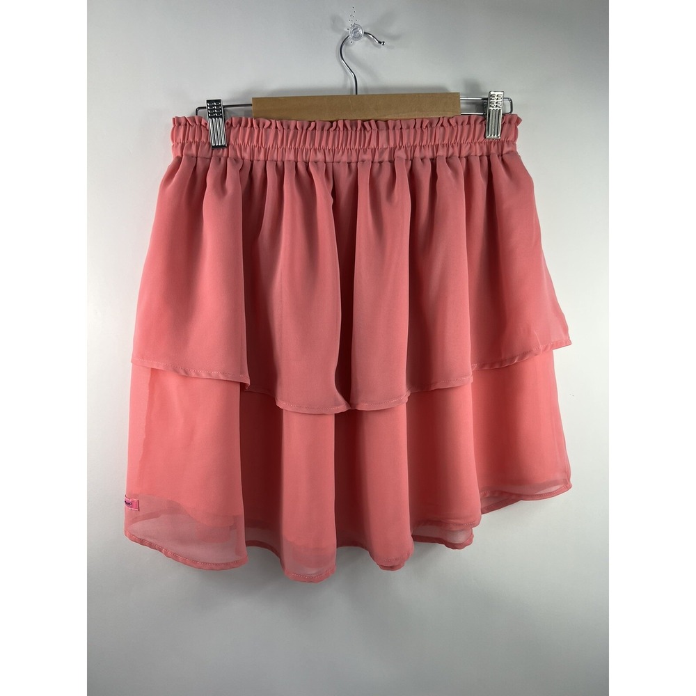 Simply Southern Pink Pull-On Skirt Women's Size XL Lined Layered Very Soft!‎